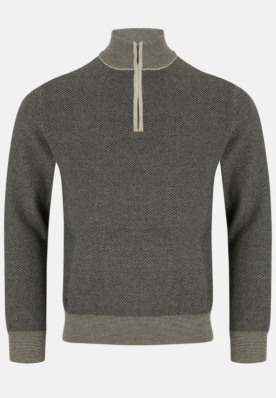 6th Sense Stanley Half Zip Sweater - Willow