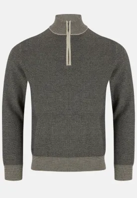6th Sense Stanley Half Zip Sweater - Willow