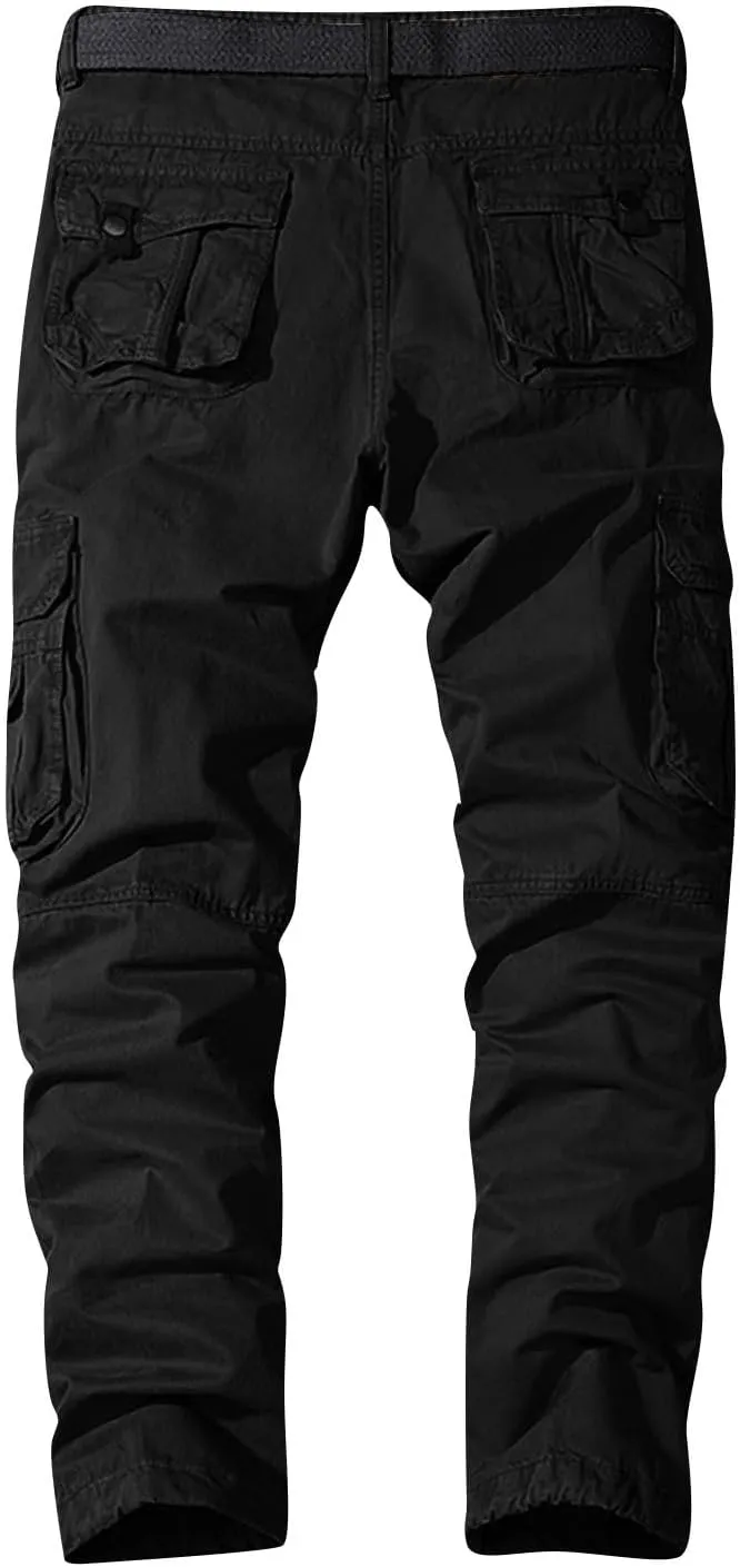 ADHOWBEW Tactical Pants for Men Pockets Stretch Construction Big and Tall Workout Work Trousers