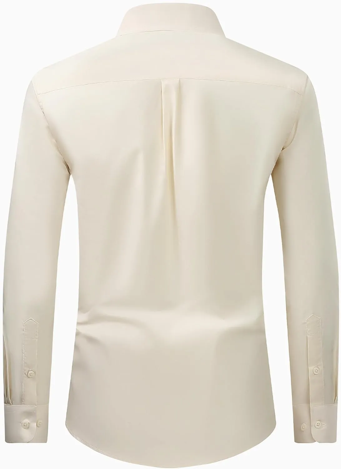 Alimens & Gentle Men's Dress Shirt Regular Fit Stretch Stain Shield Long Sleeve Solid Business Wedding Button Down Shirts