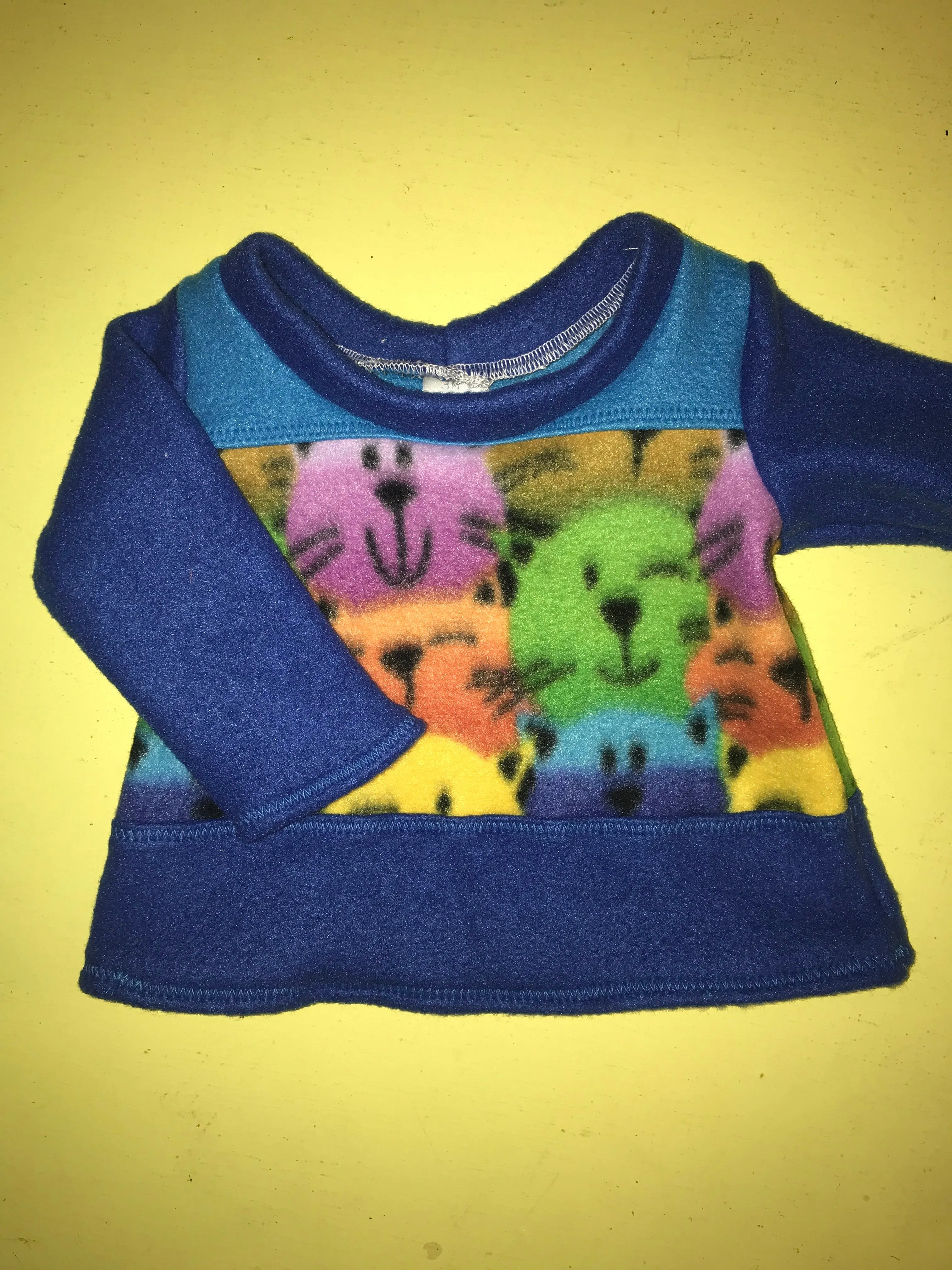 Baby Footed Pajama Set, 3M Winter Sleepwear, Fleece Footie Pants Set, Infant, Shower Gift, Cat Lover, Kitten