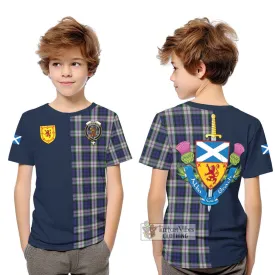 Baird Dress Tartan Kid T-Shirt Alba with Scottish Lion Royal Arm Half Style