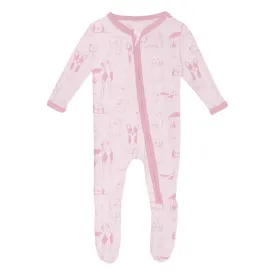 Bamboo Footie with 2-Way Zipper - Shrinking Violet Dogs
