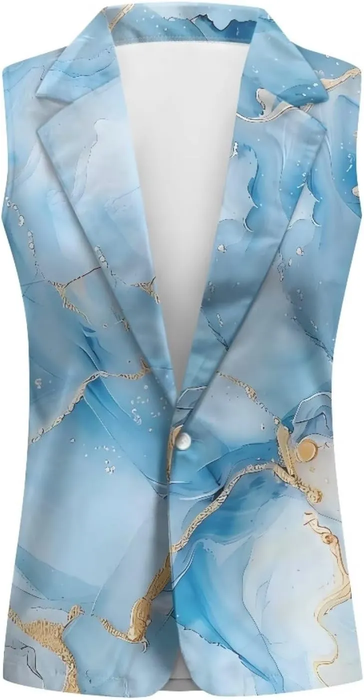 Biyejit Women Sleeveless Blazer Vest Spring Casual Open Front Lapel V Neck Office Waistcoat Long Vests Button Suit Vest