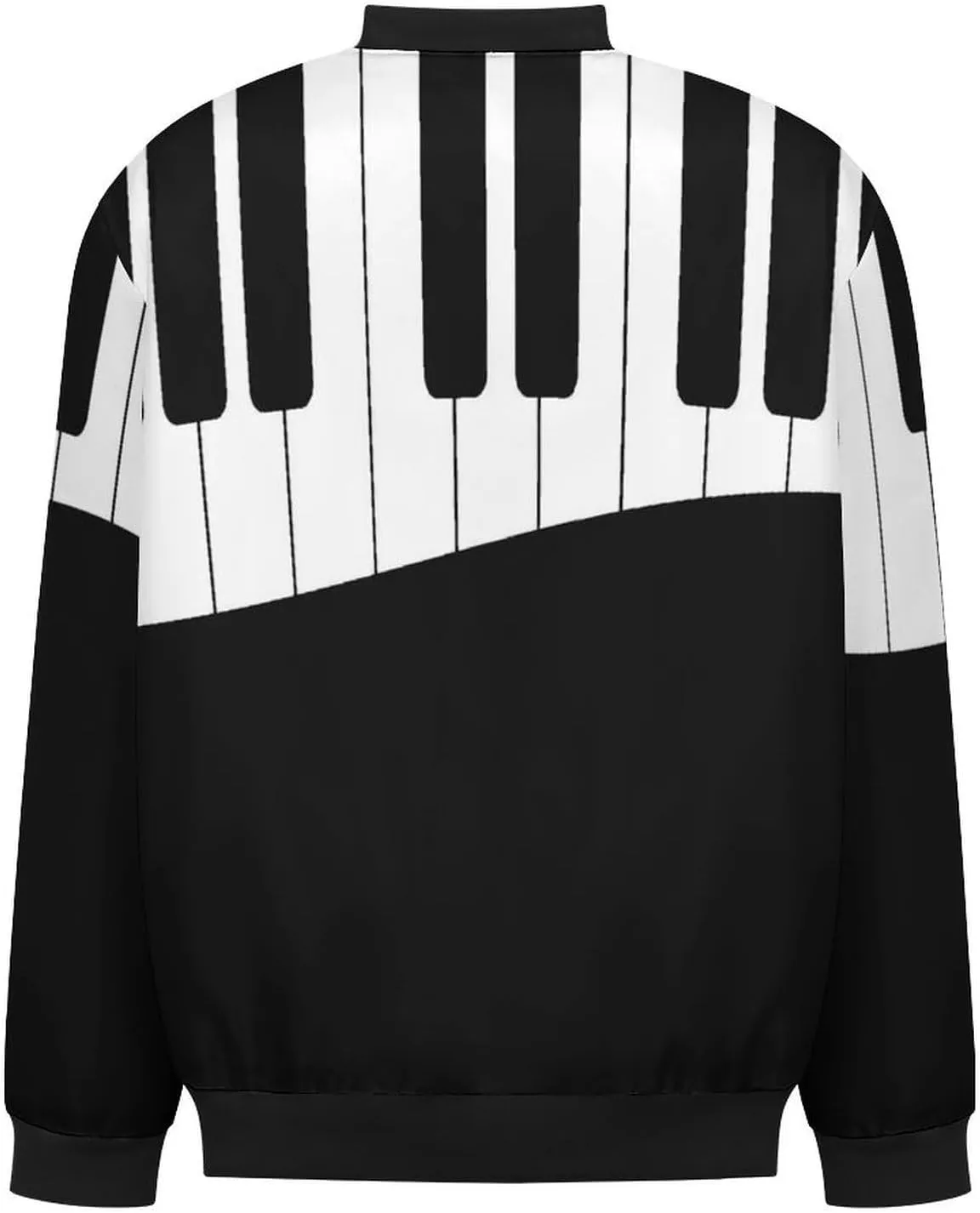 Black and White Piano Keys Men's Bomber Jacket Lightweight Windbreaker Fashion Spring Fall Coats Casual Jackets for Men