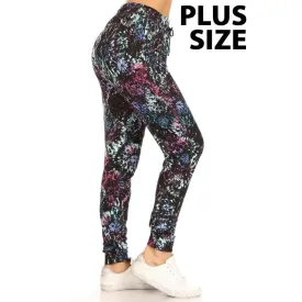 Buttery Soft Printed Joggers - Tie Dye Splash