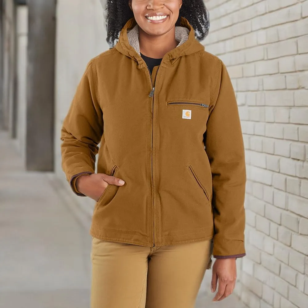 Carhartt Women's Loose Fit Washed Duck Sherpa Lined Jacket