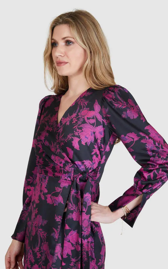 CLOSET TIE WRAP DRESS BLACK