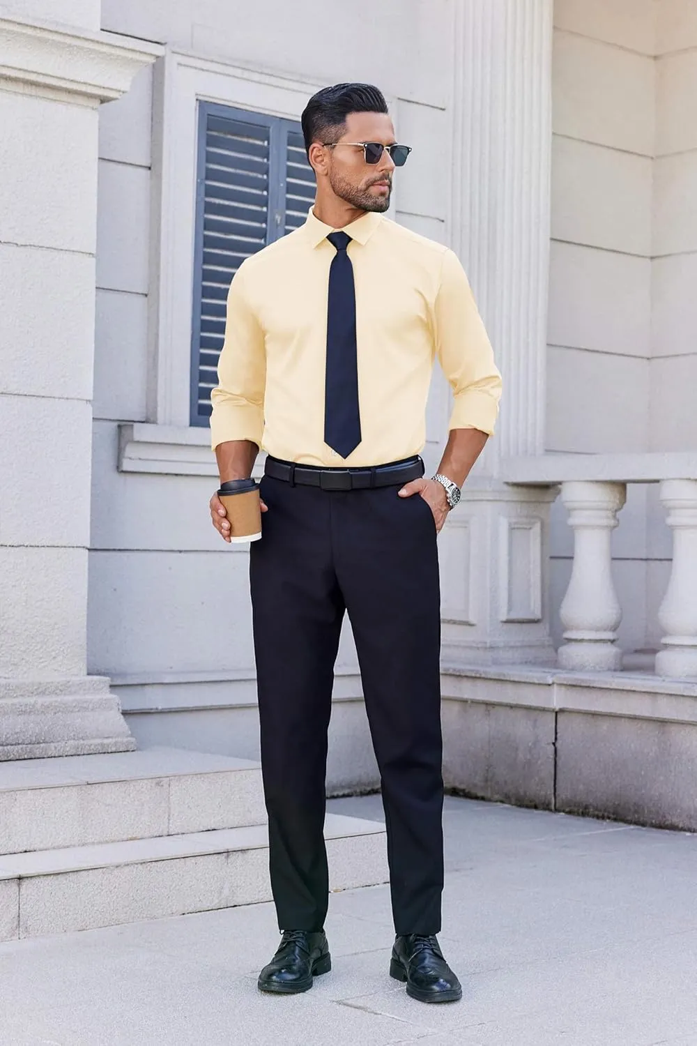 COOFANDY Mens Dress Shirt Long Sleeve Wrinkle Free Formal Shirts Business Casual Button Down Shirts