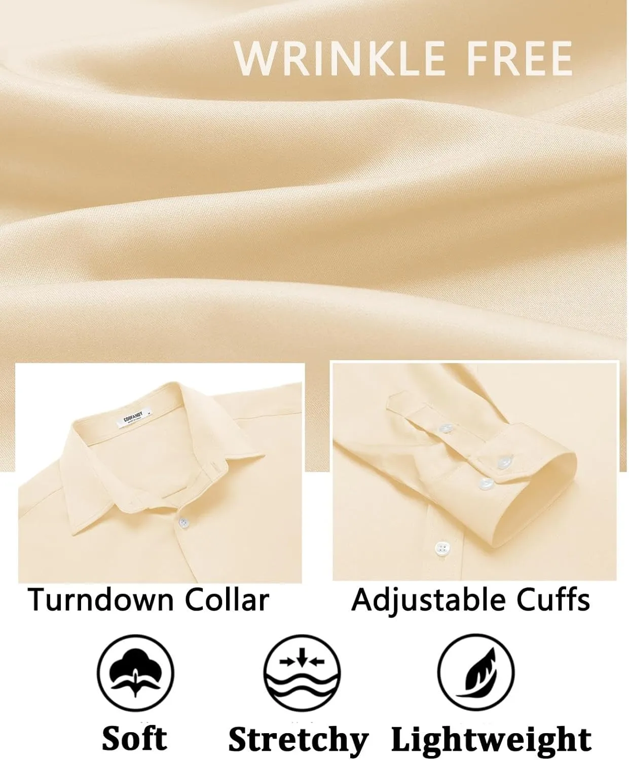 COOFANDY Mens Dress Shirt Long Sleeve Wrinkle Free Formal Shirts Business Casual Button Down Shirts