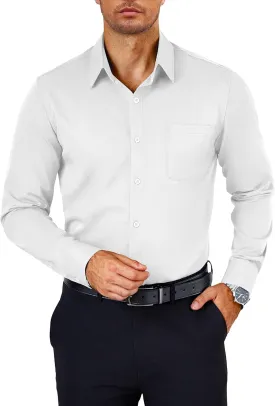 COOFANDY Mens Dress Shirts Wrinkle Free Long Sleeve Button Down Shirts Formal Business Shirt