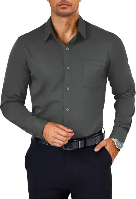 COOFANDY Mens Dress Shirts Wrinkle Free Long Sleeve Button Down Shirts Formal Business Shirt