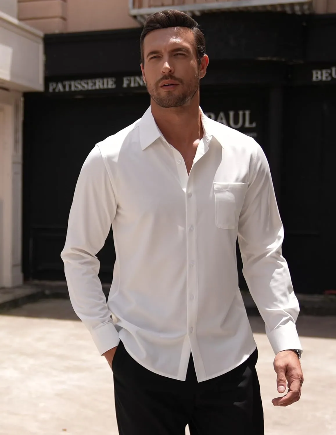 COOFANDY Mens Dress Shirts Wrinkle Free Long Sleeve Button Down Shirts Formal Business Shirt