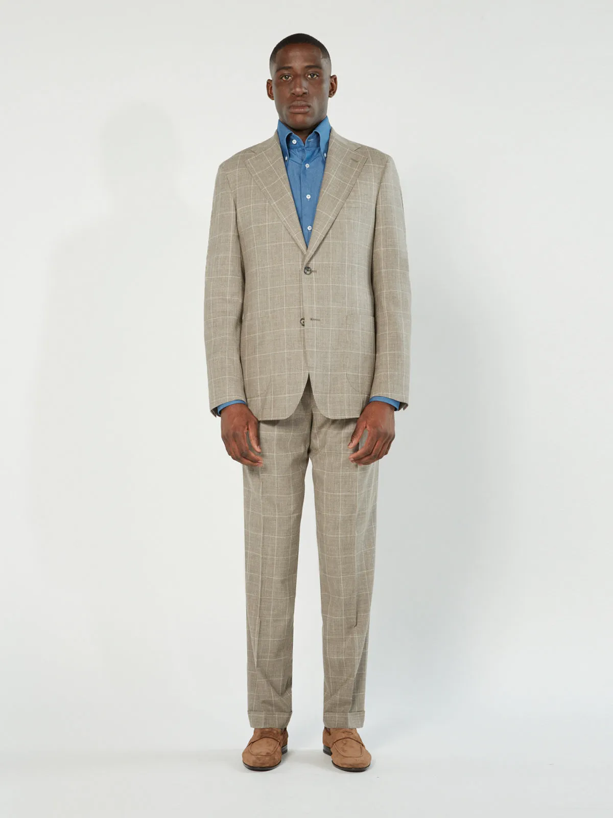 Corso Suit - Taupe Windowpane - LUCKY LAST