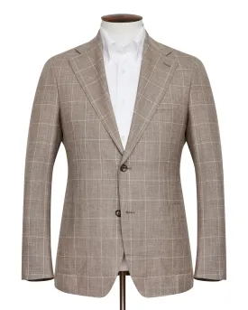 Corso Suit - Taupe Windowpane - LUCKY LAST