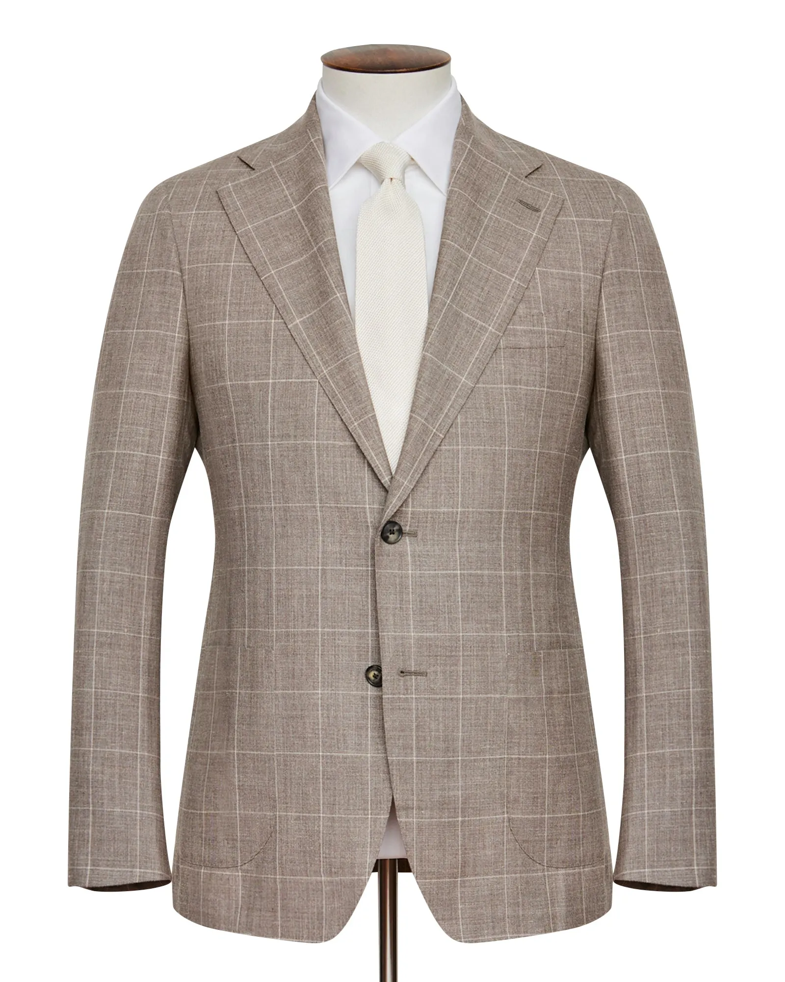 Corso Suit - Taupe Windowpane - LUCKY LAST