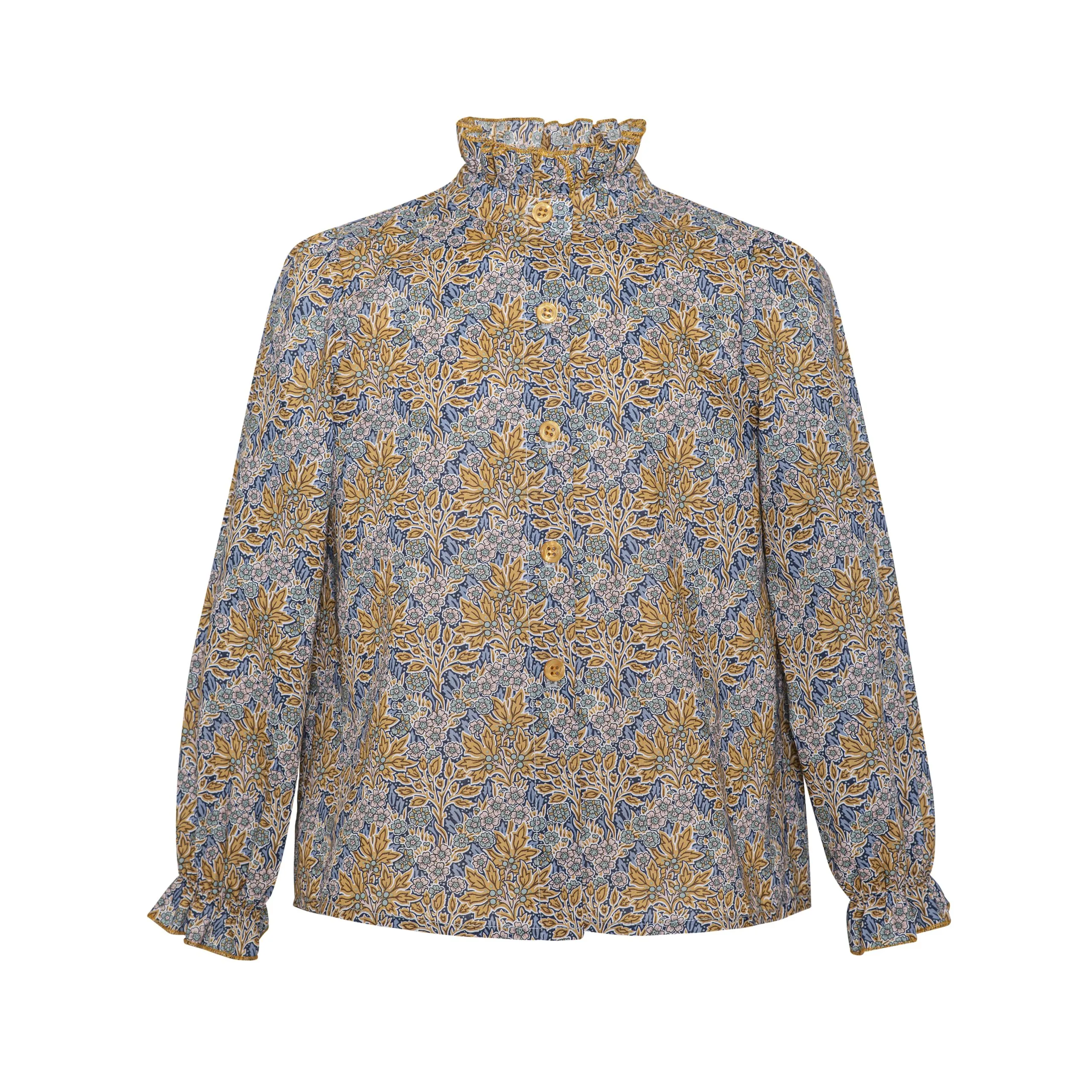 Cotton Blouse Forest Blue