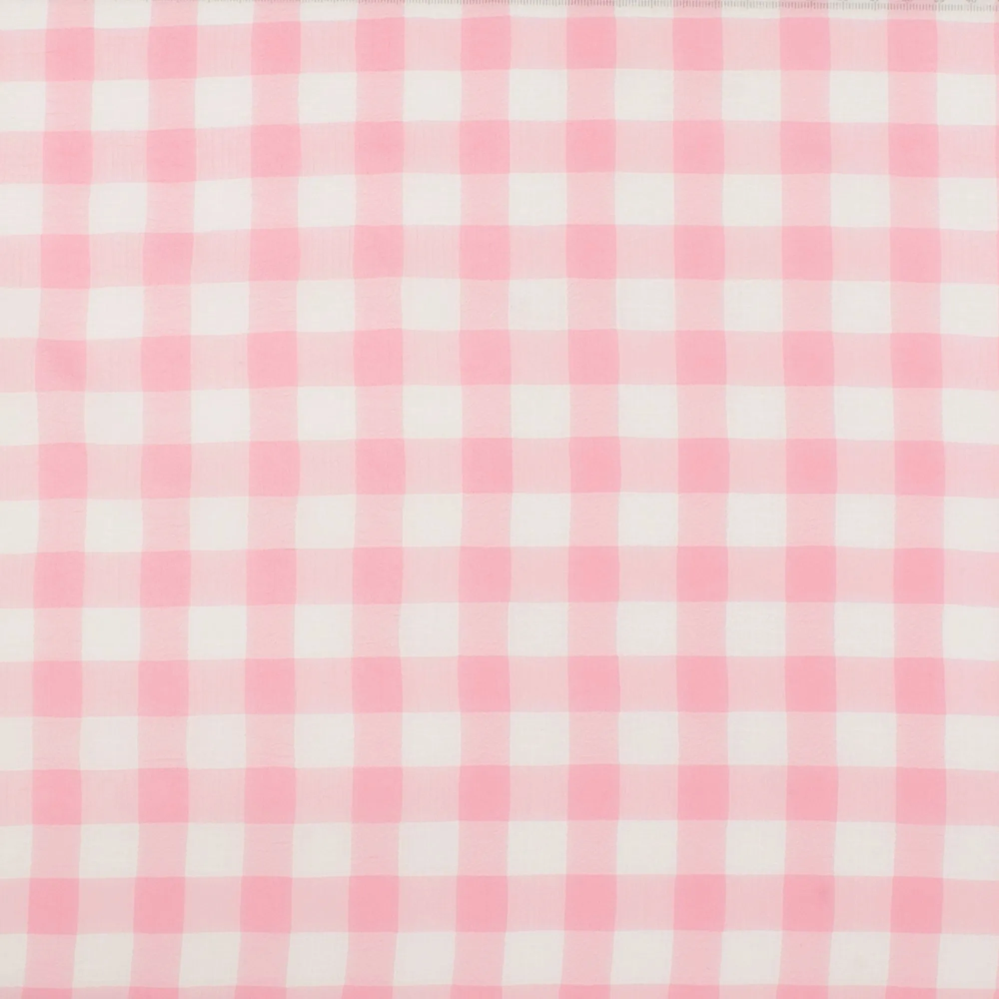 Crepe Chiffon - DAISY - Big Checks - Pink