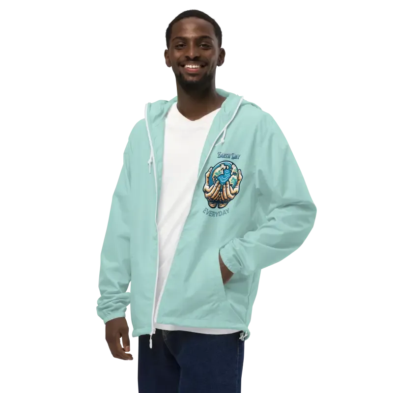 Earth Day Unisex Lightweight Zip Windbreaker