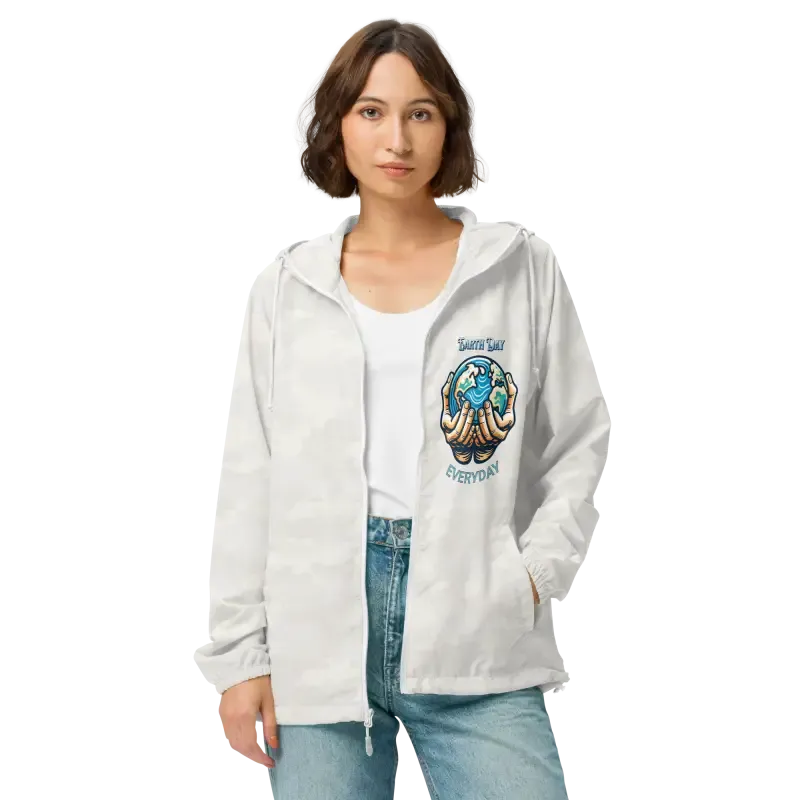 Earth Day Unisex Lightweight Zip Windbreaker