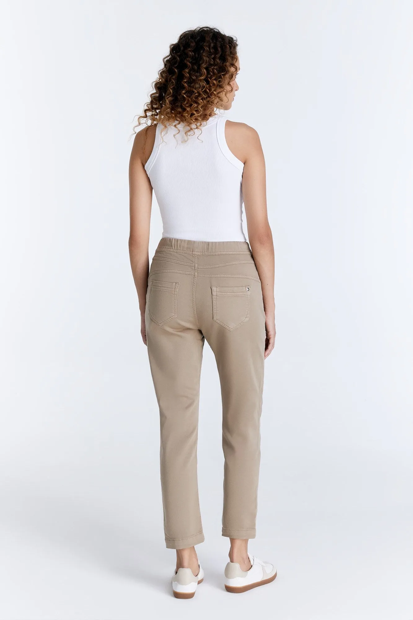 Ella Mid Waist Jogger 5 Pocket Ankle Pants Moon Rock