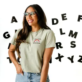 EMBROIDERED - TAKE A LOOK, IT'S IN A BOOK - READING RAINBOW -  SHORT SLEEVE COMFORT COLORS TEE