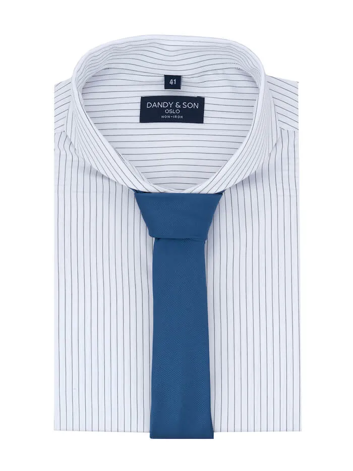 Extreme Cutaway Non-Iron Black Thin Stripes Shirt