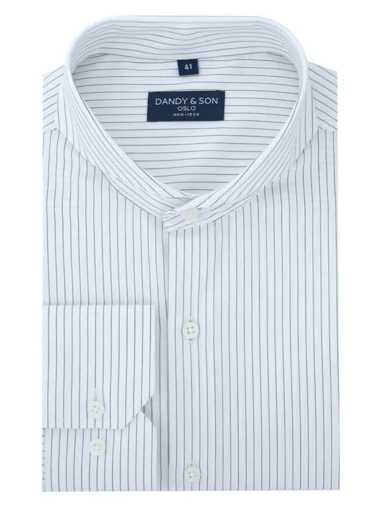 Extreme Cutaway Non-Iron Black Thin Stripes Shirt