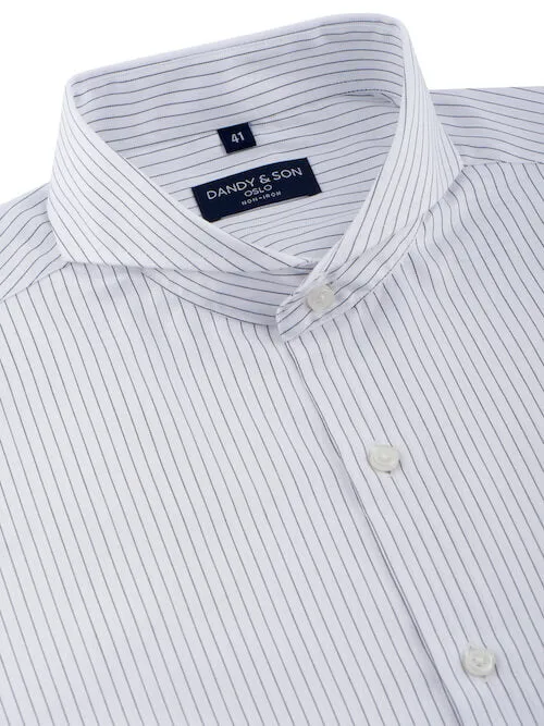 Extreme Cutaway Non-Iron Black Thin Stripes Shirt
