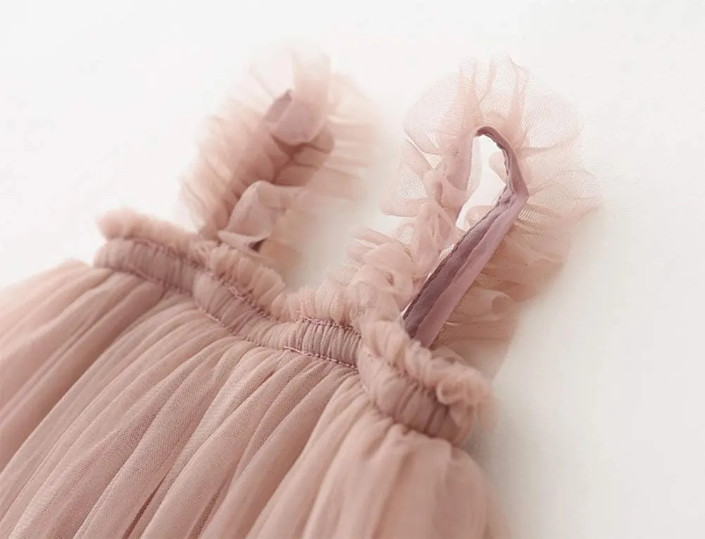 GSVIBK Baby Girls Tutu Dress Sleeveless Toddler Cotton Layered Tutu Dress Infant Tulle Dresses Princess Party Prom Dress