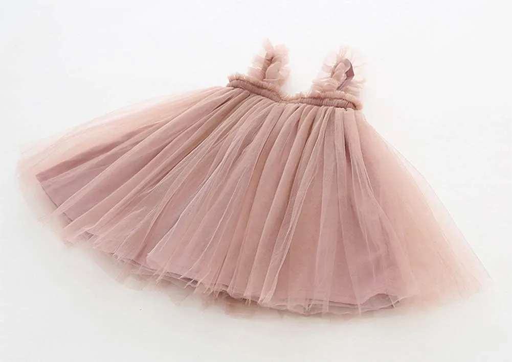 GSVIBK Baby Girls Tutu Dress Sleeveless Toddler Cotton Layered Tutu Dress Infant Tulle Dresses Princess Party Prom Dress