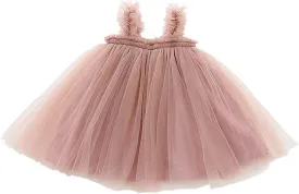 GSVIBK Baby Girls Tutu Dress Sleeveless Toddler Cotton Layered Tutu Dress Infant Tulle Dresses Princess Party Prom Dress