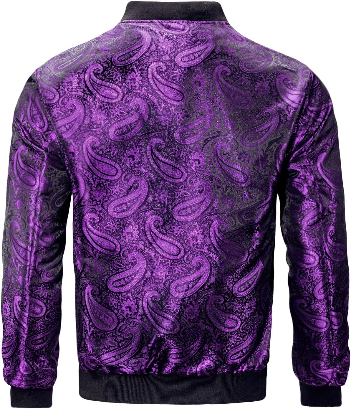Hi-Tie Paisley Jackets for Men Lightweight Windbreaker Jacket Zipper Coat with Pockets