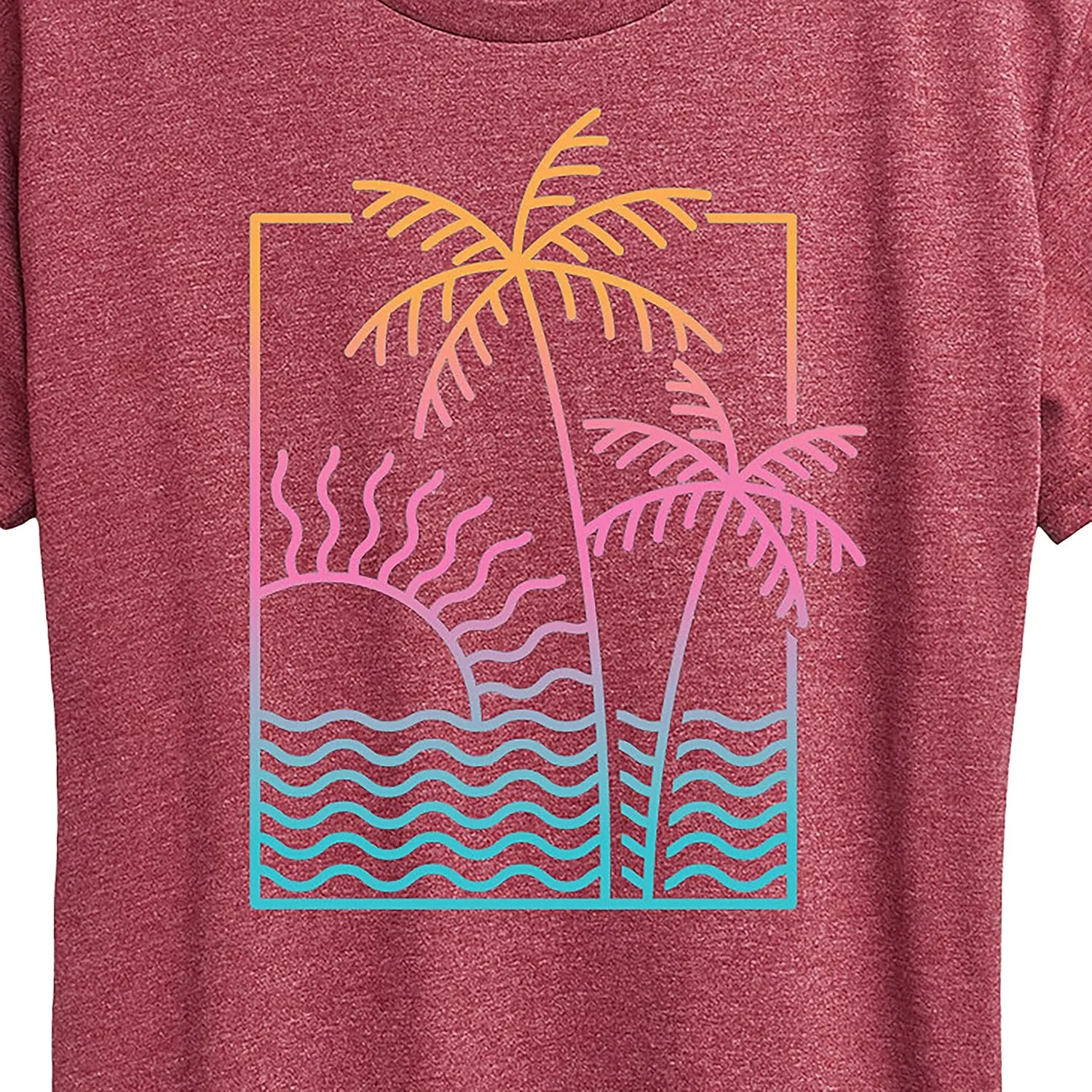 Instant Message - Line Drawing Sunset - Women's Short Sleeve Graphic T-Shirt