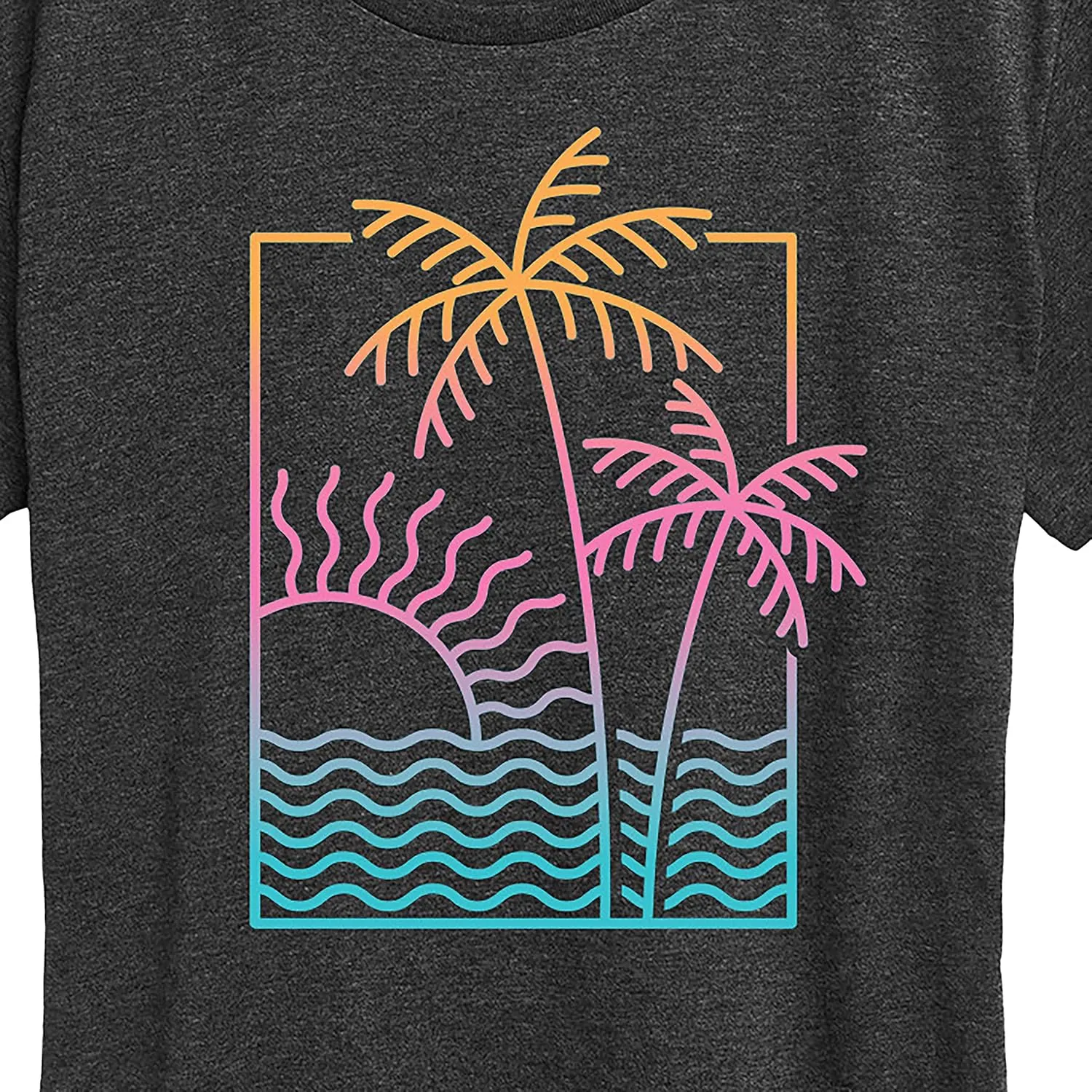 Instant Message - Line Drawing Sunset - Women's Short Sleeve Graphic T-Shirt
