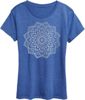 Instant Message - Silver Foil Mandala - Women's Women's Short Sleeve Graphic T-Shirt