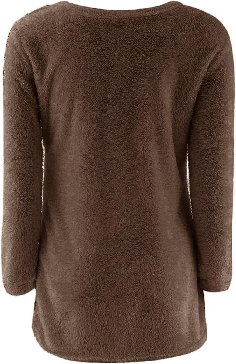 LemonGirl Women's Fashionable Long Sleeve Pullovers Loose Fluffy Fuzzy Jumper Sweater