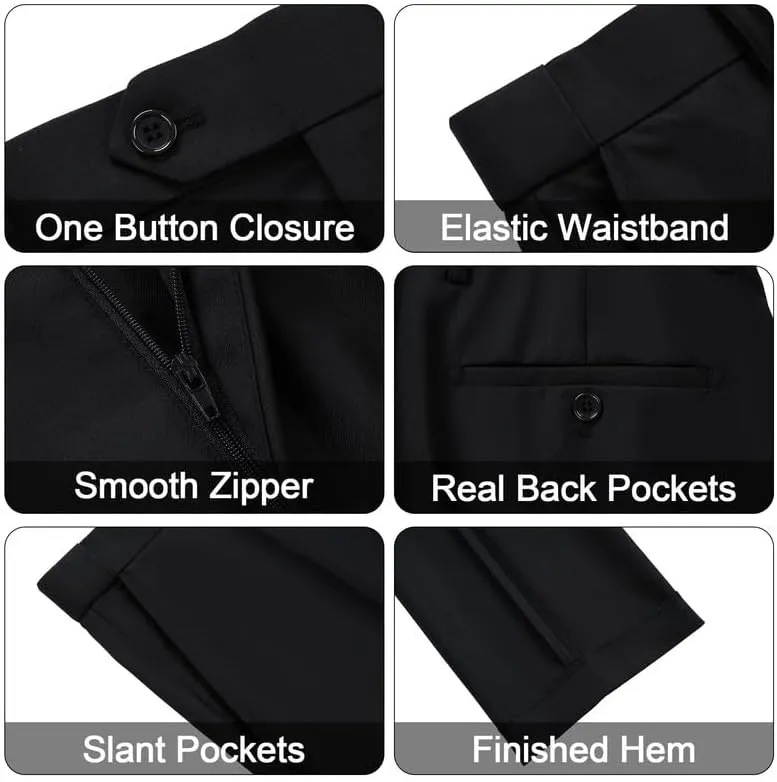 MAGE MALE Men's 3 Piece Suit One Button Slim Fit Formal Wedding Prom Tuxedo Suits Party Dinner Blazer Vest Pants Set