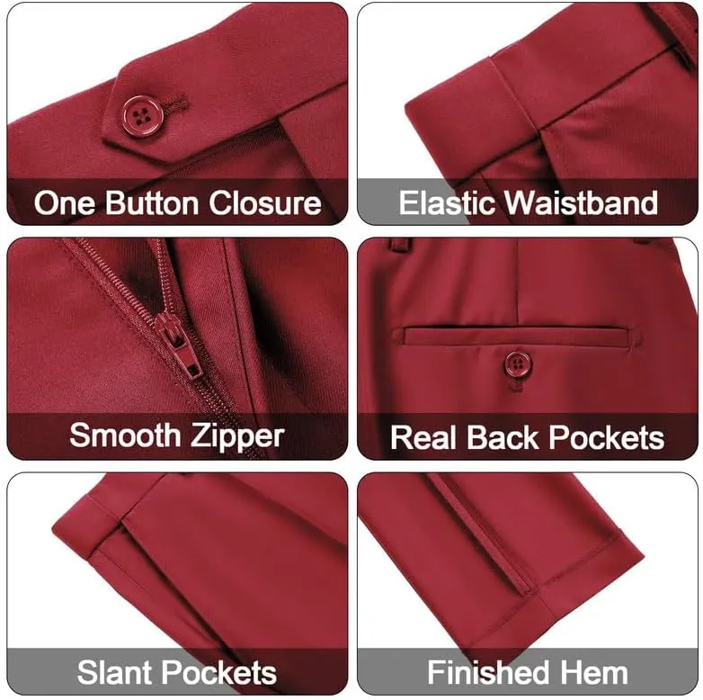 MAGE MALE Men's 3 Piece Suit One Button Slim Fit Formal Wedding Prom Tuxedo Suits Party Dinner Blazer Vest Pants Set