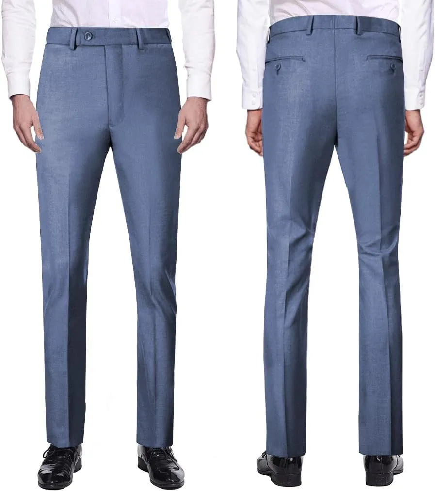 Mens 3 Piece Slim Fit Suit Set, 2 Button Solid Blazer Jacket Vest Pants Business Tuxedo