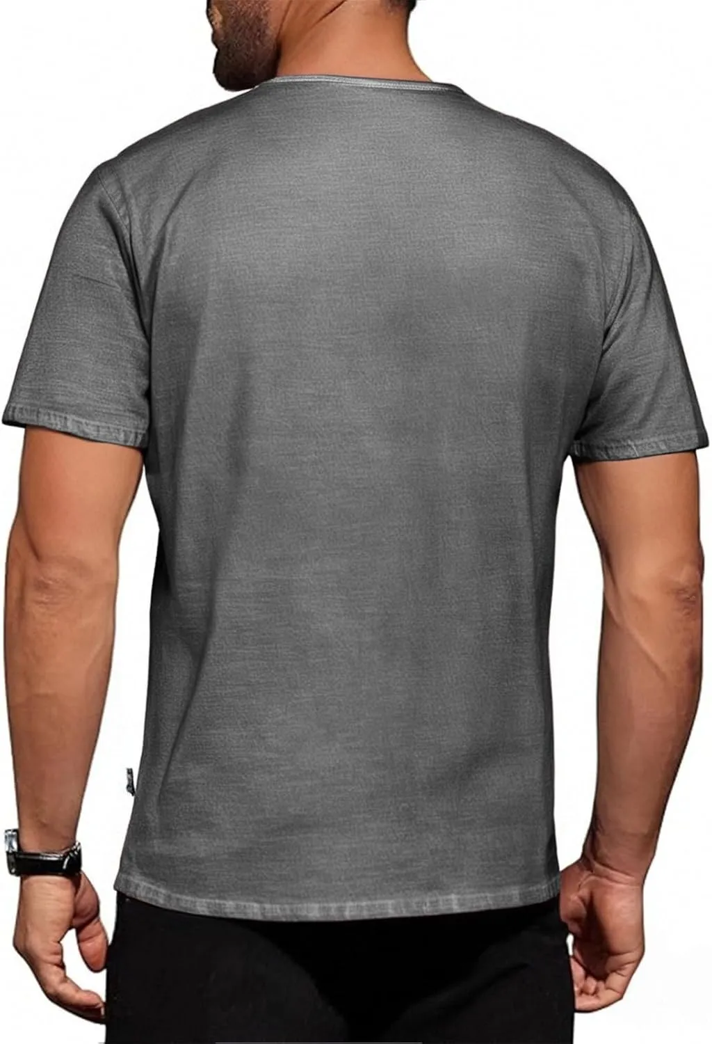 Mens Cotton Henley Shirts Short Sleeve Casual Muscle Gym Slim Fit T-Shirts Summer Button Mens USA Shirt