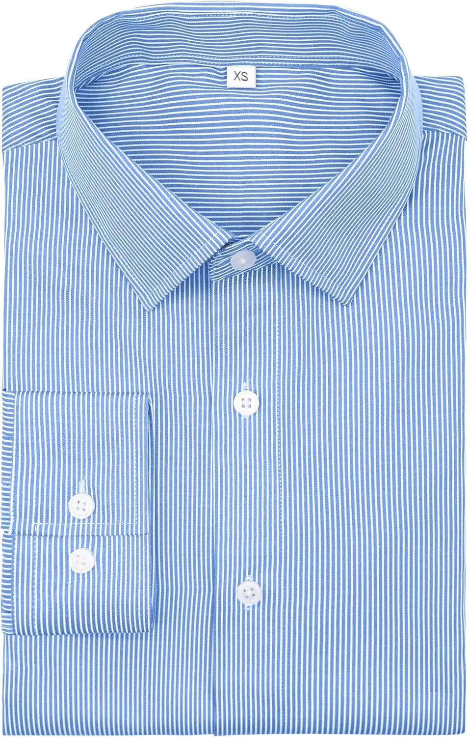 Mens Grade 4 Wrinkle-Resistant Pinstripe Dress Shirts Regular Fit Long Sleeve Button Down Shirts