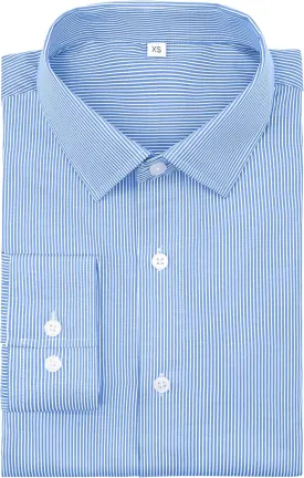 Mens Grade 4 Wrinkle-Resistant Pinstripe Dress Shirts Regular Fit Long Sleeve Button Down Shirts