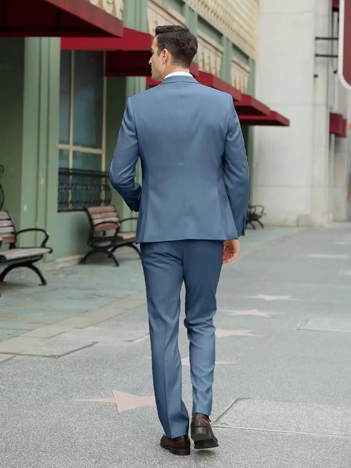 Mens Suit Slim Fit 3 Piece Double Breasted Suit Men Formal Tuxedo Set Casual Wedding Prom Groom Suits