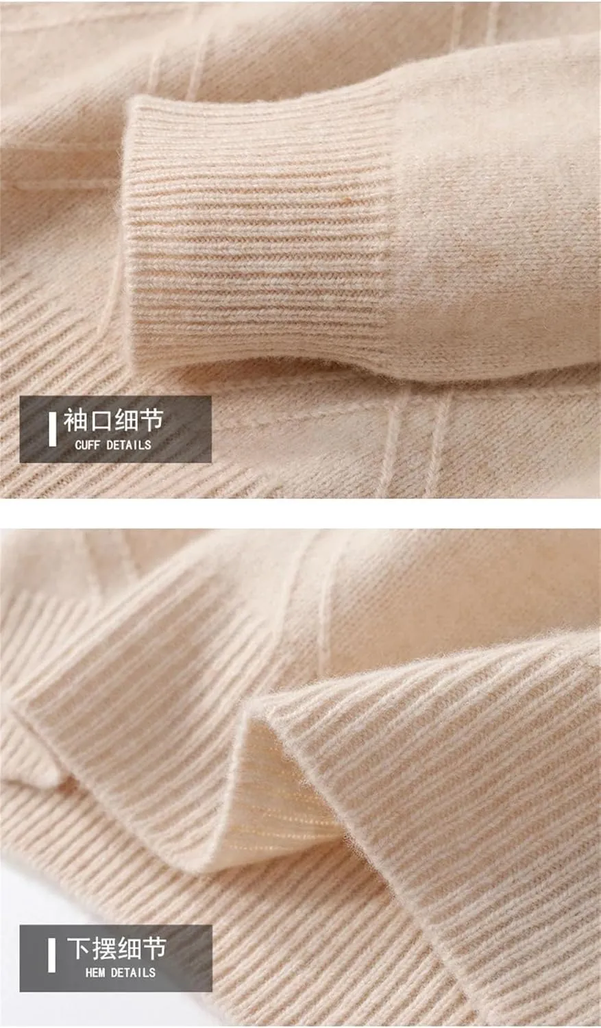 Men's Wool Sweater Thick Warm O-Neck Pullover Jumper Casual Long Sleeve Dress Sweater Tops