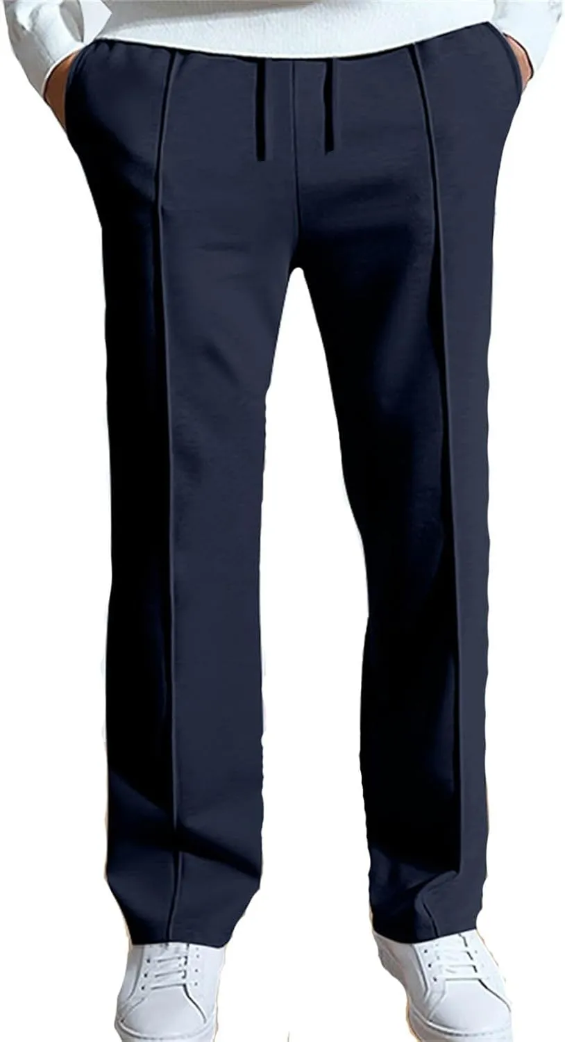 Men'sSweatpants Casual Straight Leg Elastic Waist Joggers Outdoor Jogging Yoga Dress Pants for Men with Pockets