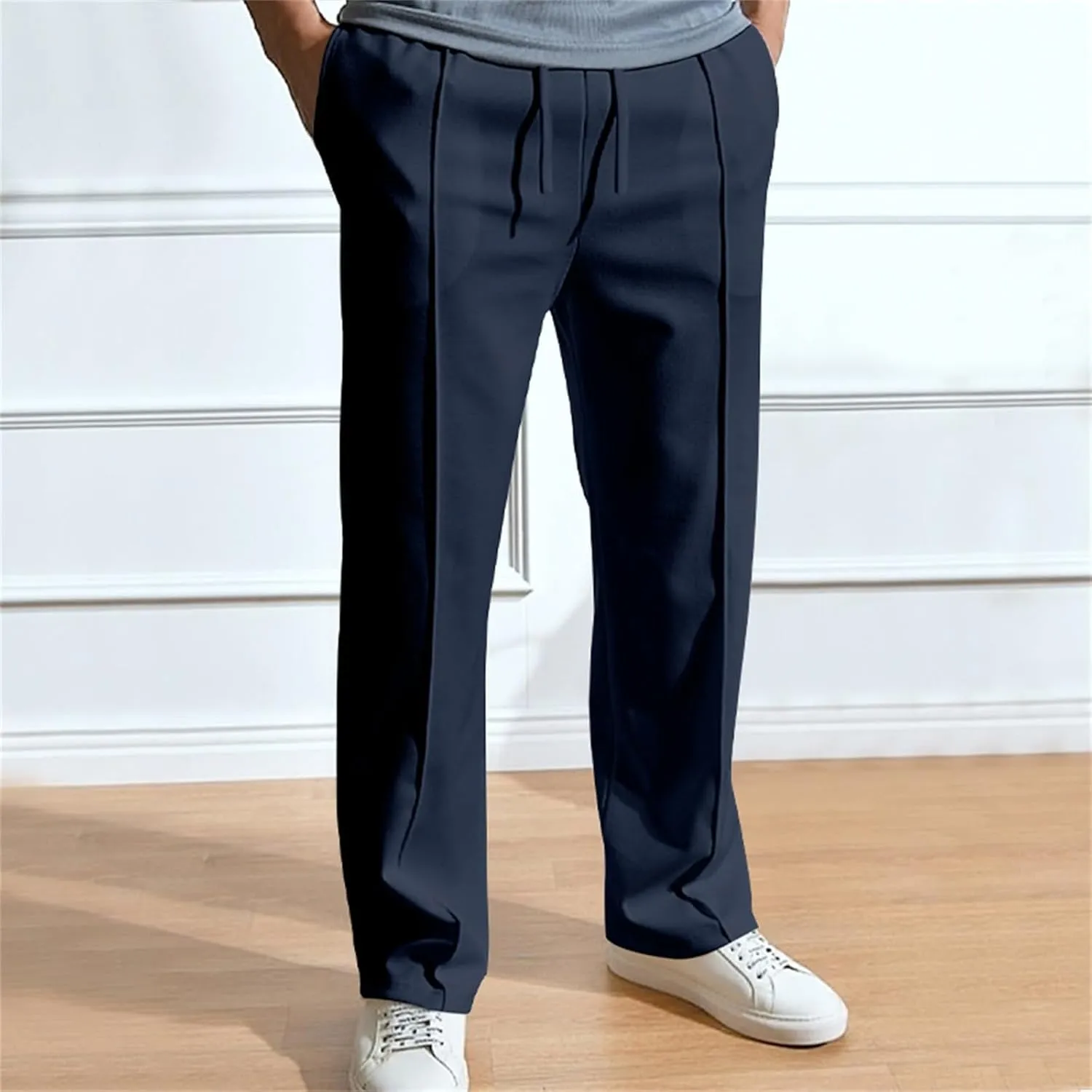 Men'sSweatpants Casual Straight Leg Elastic Waist Joggers Outdoor Jogging Yoga Dress Pants for Men with Pockets