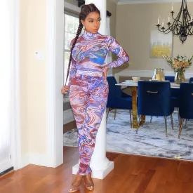 Mesh Two Piece Pants Set