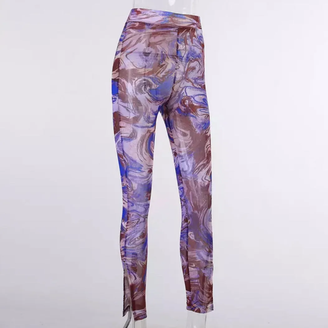 Mesh Two Piece Pants Set