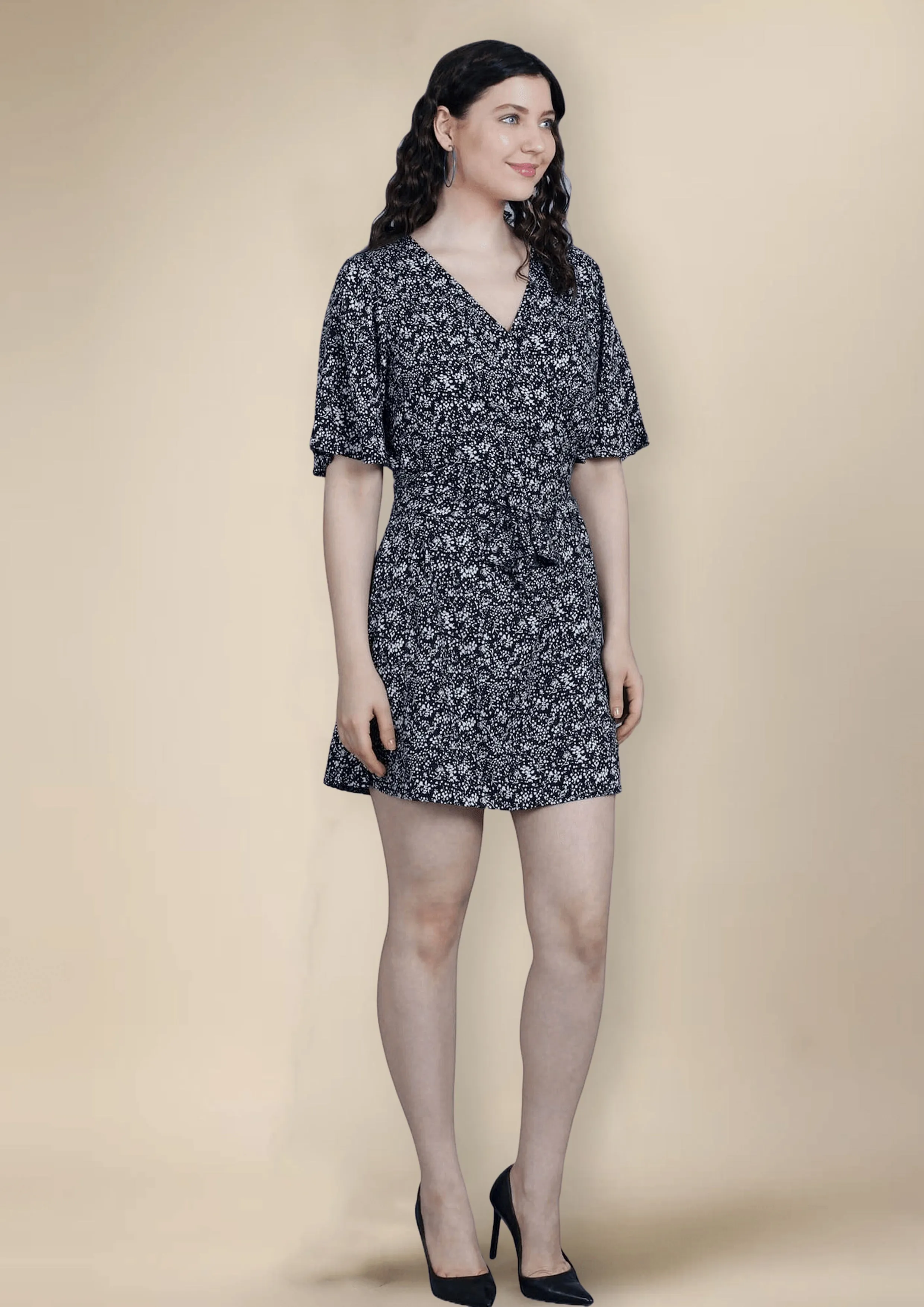 Midnight Elegance Wrap Dress